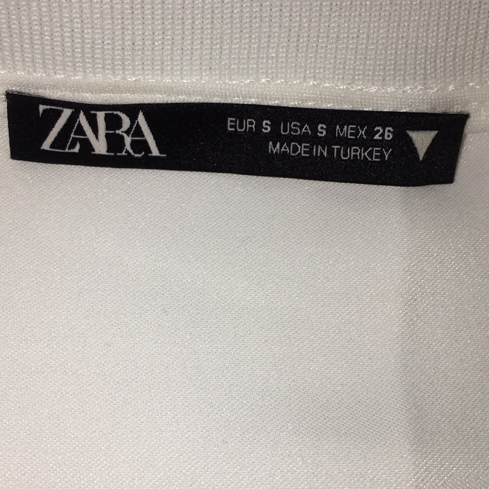 Zara Short Sleeve White Blouse Top | Size S - Picture 4 of 5